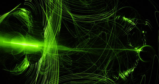 istock Green Abstract Lines Curves Particles Background 963018196