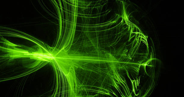 istock Green Abstract Lines Curves Particles Background 963018210
