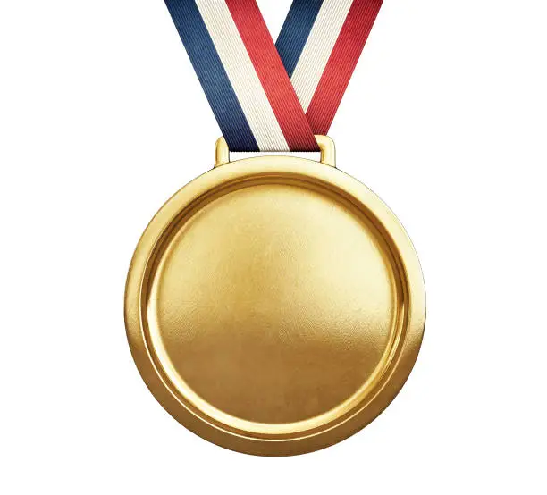 gold medal isolated on a white. 3d illustration