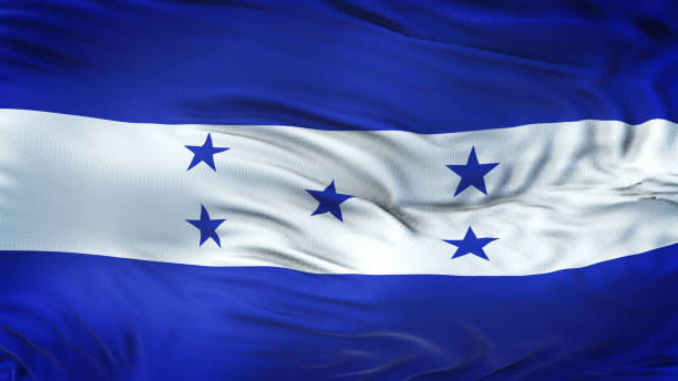 istock HONDURAS Realistic Waving Flag Background 963018800