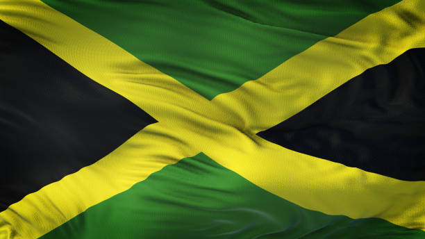 istock JAMAICA Realistic Waving Flag Background 963019270