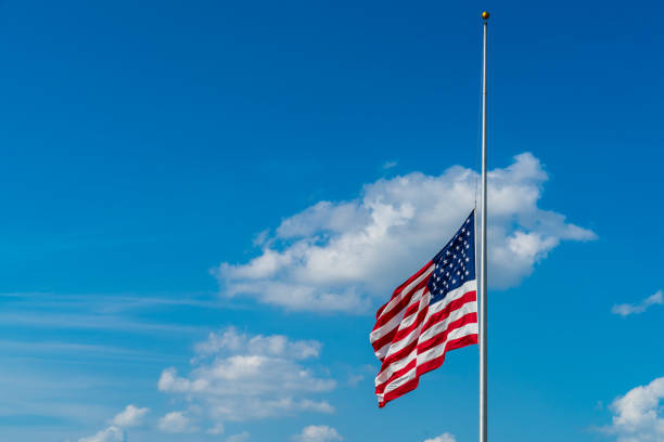 istock American Flag at half mast before the 4th of July 963030930