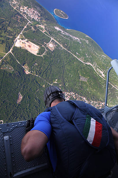 istock Parachuter before jump from the helicopter 96303540