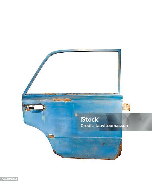 Blue Rusty Car Door Stock Photo - Download Image Now - Car Door, Cut Out, Broken
