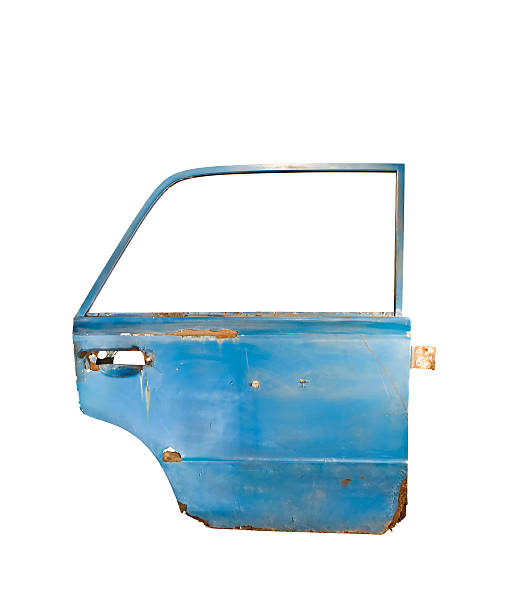 blue rusty porta de carro - car door car isolated old - fotografias e filmes do acervo