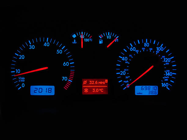 Speedometer And Rev Counter stock photo