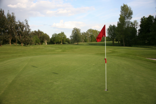 putting green on the secluded golf course