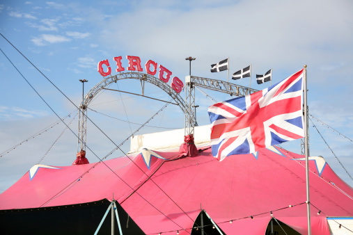 The Big Top tent of an English travelling Circus.