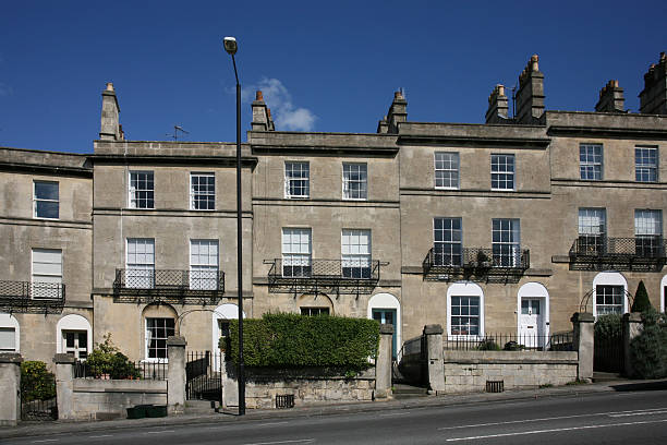 お風呂ジョージアン様式のテラス - bath england victorian style city balcony ストックフォトと画像