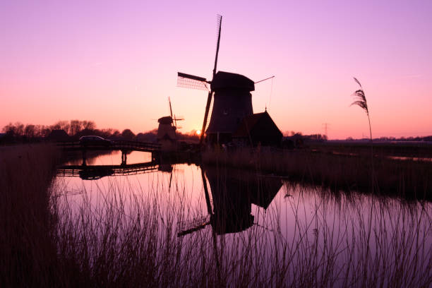 istock Windmills of Netherlands in the evening. 963072438