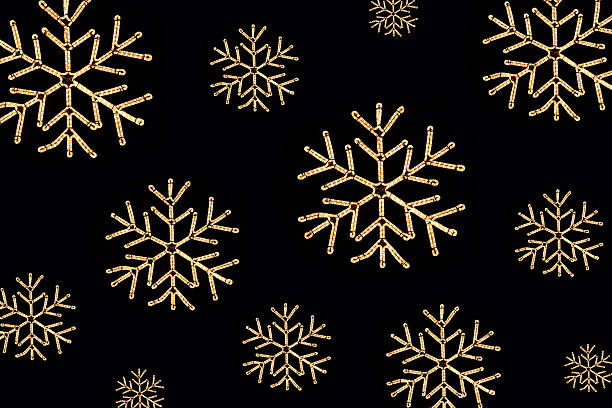 LED Snowflakes on black background