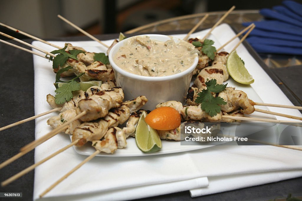 Hühner-Satay - Lizenzfrei Büfett Stock-Foto