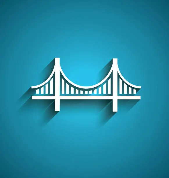 Vector illustration of San Francisco bridge vector logo design