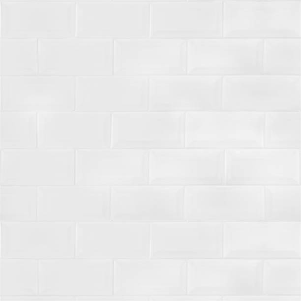 mur de briques de carreaux de céramique blanche - seamless brick repetition pattern photos et images de collection