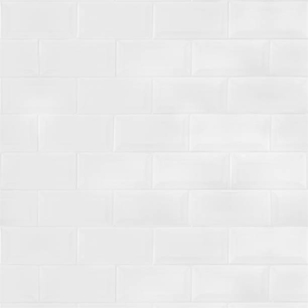 흰색 세라믹 타일 벽돌 벽 - porcelain tiles 뉴스 사진 이미지