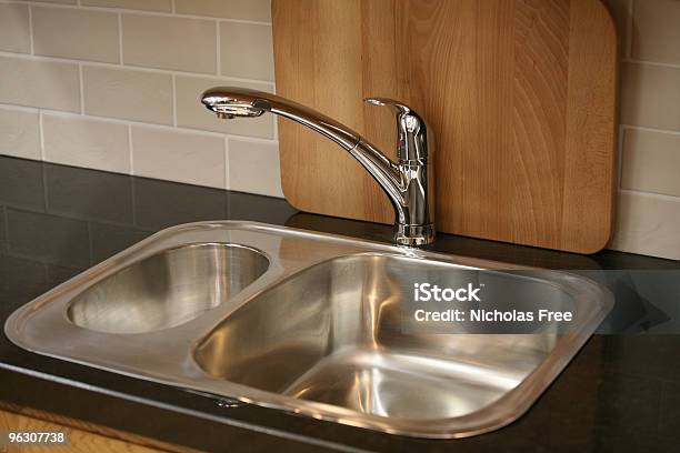 Steel Sink Stock Photo - Download Image Now - Kitchen Counter, Kitchen Sink, Sink