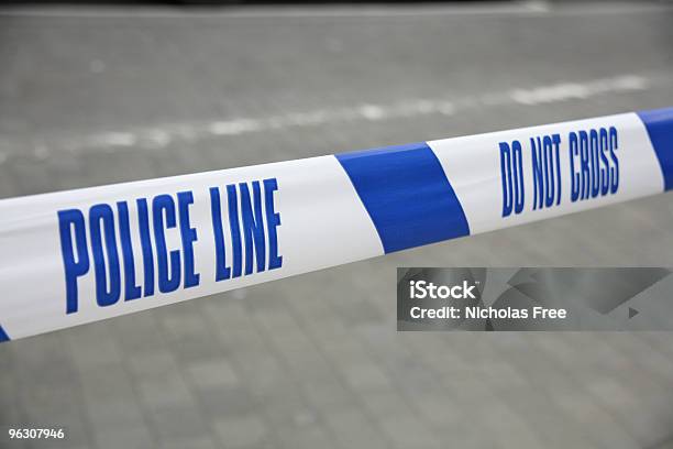Police Line Stock Photo - Download Image Now - Barricade Tape, Police Force, London - England
