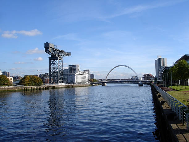 Squinty Bridge, River Clyde, Glasgow stock photo