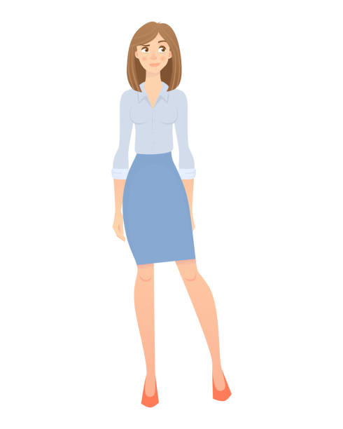 ilustrações de stock, clip art, desenhos animados e ícones de business woman isolated. business pose and gesture. businesswoman vector illustration - disaffection