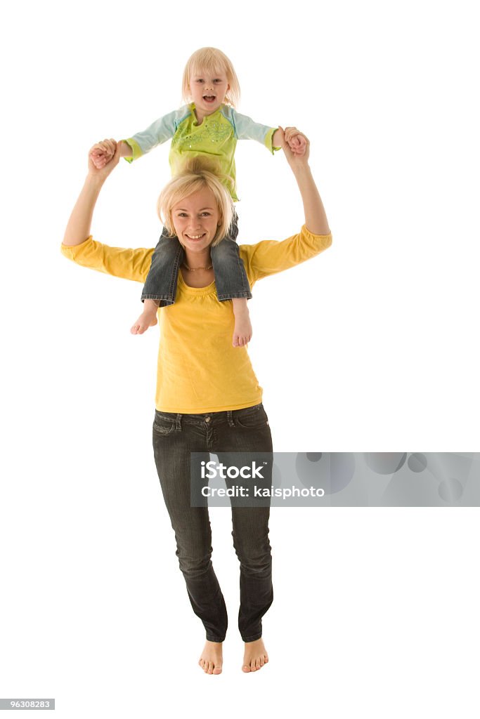 Madre e hija - Foto de stock de Fondo blanco libre de derechos