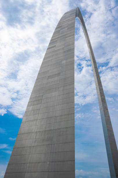 Looking up at The Gateway Arch stock photo