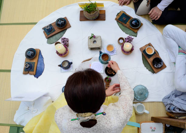 Korean tea ceremony stock photo