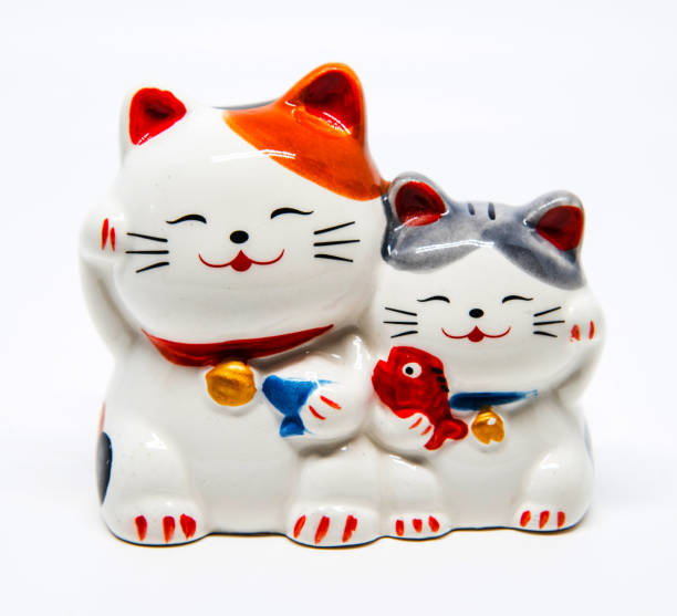 istock Ceramic Japanese welcoming Cats or lucky Cat ( Maneki Neko ). 963089868