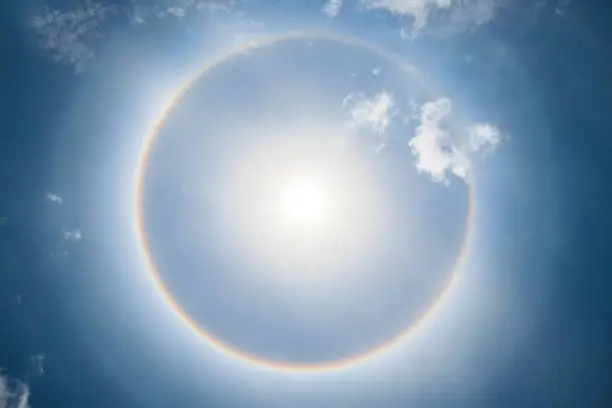 Photo of Beautiful sun halo phenomenon in thailand.