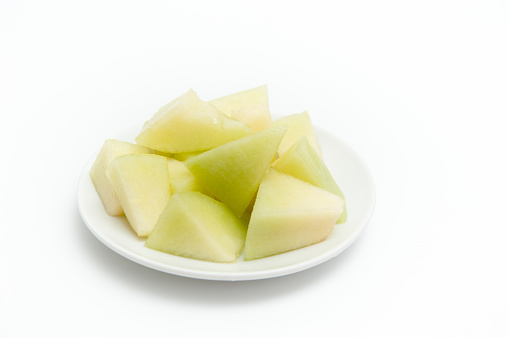 Melon green, fruit balls, sweet taste delicious.Cut into plates.