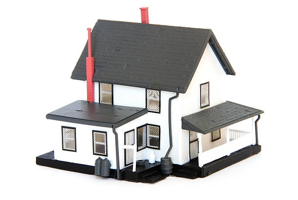 istock Concept - Real Estate: Model house on white 96310471