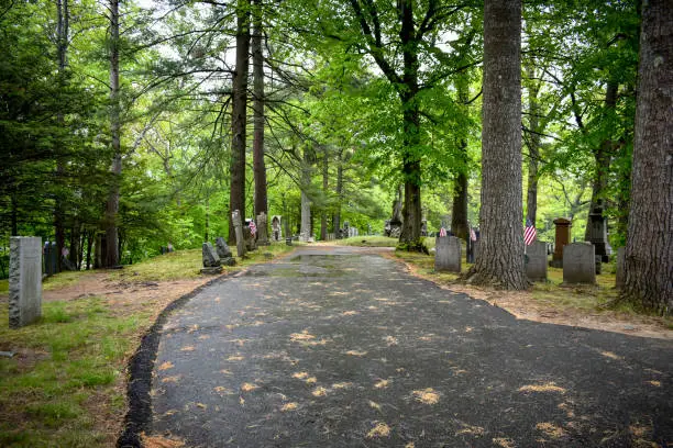Pathway in Authors Ridge, in Sleepy Hollow Cemetery, Concord, Massachusetts