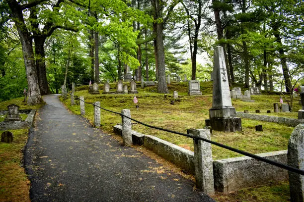 Pathway in Authors Ridge, in Sleepy Hollow Cemetery, Concord, Massachusetts