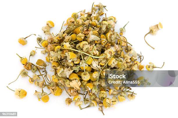 Pile Of Chamomile On White Stock Photo - Download Image Now - Chamomile, Chamomile Plant, Dry