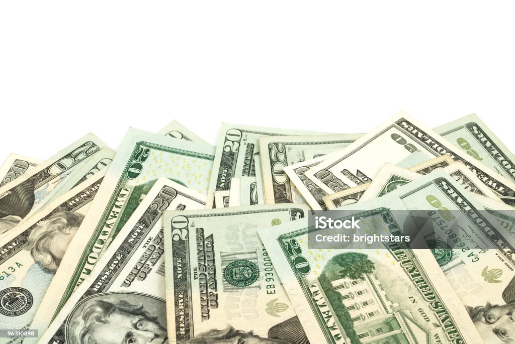 Nota de Vinte Dólares bills - Royalty-free Amontoar Foto de stock