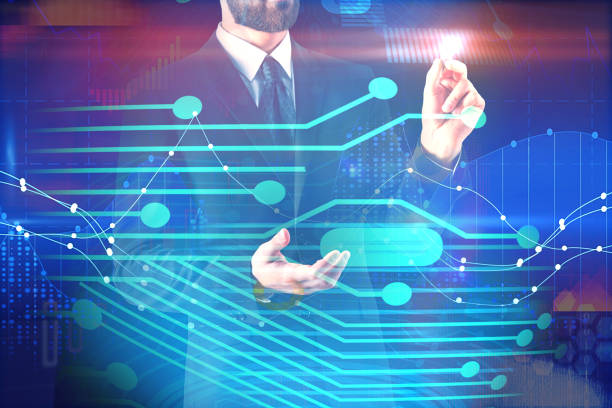 istock Businessman on circuit background 963111054