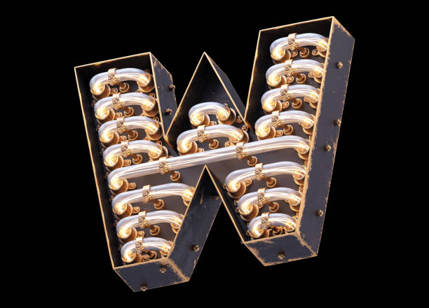 istock Vintage light sign font. 963111324