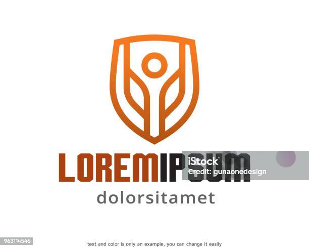 Proteksi Template Desain Vektor Lambang Konsep Desain Simbol Kreatif