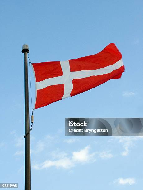 Danish Flag Stock Photo - Download Image Now - Blue, Bright, Brightly Lit