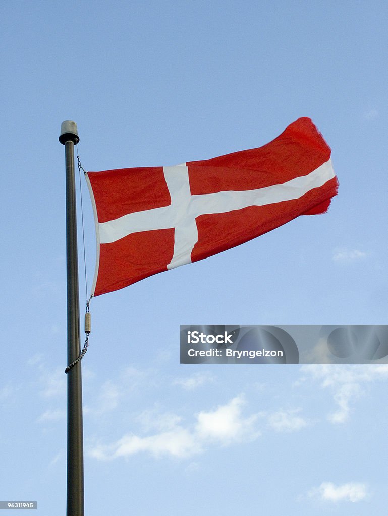 Bandeira Dinamarquesa - Foto de stock de Alto - Descrição Geral royalty-free
