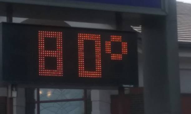 istock Digital Temperature Display Showing 80 Degrees Fahrenheit 963120570