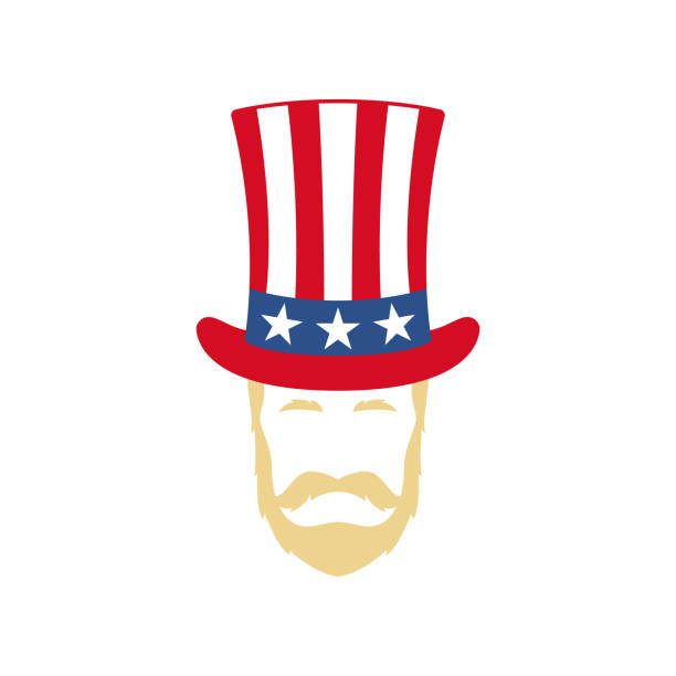 istock Uncle Sam portrait. 4th July Independence Day. American patriotic vector illustration. 963122398