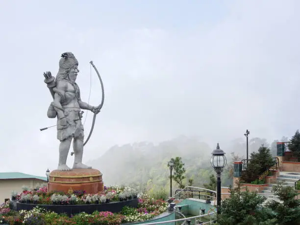 Ramayana Hindu God statue in Namchi City, Sikkim State in India, 15th April, 2013.