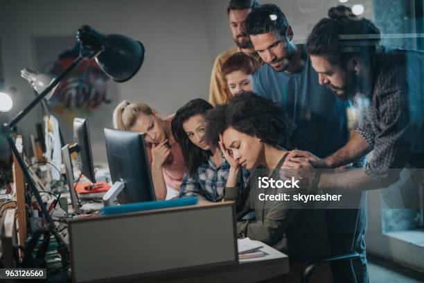 Are You Ok Colleague Stock Photo - Download Image Now - Computer Programmer, Emotional Stress, Support