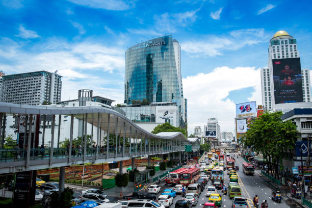 istock Many people on the Bangkok skyline, Rajdamri Road 963127084