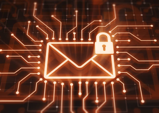 セキュリティで保護された電子メールの概念 - network security security e mail computer ストックフォトと画像