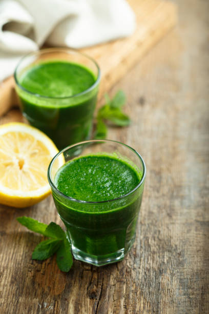 istock Healthy freshly made green smoothie 963130384