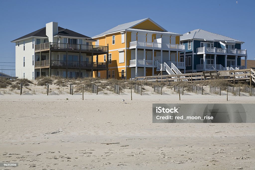colorful beach houses  Outer Banks - North Carolina Stock Photo