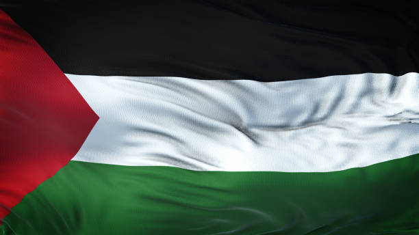 istock PALESTINE Realistic Waving Flag Background 963131980