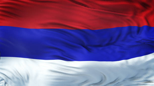 istock REPUBLIC OF SRPSKA Realistic Waving Flag Background 963132214
