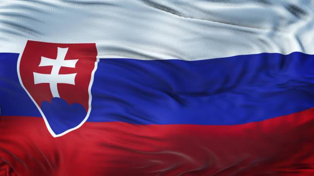 istock SLOVAKIA Realistic Waving Flag Background 963132600